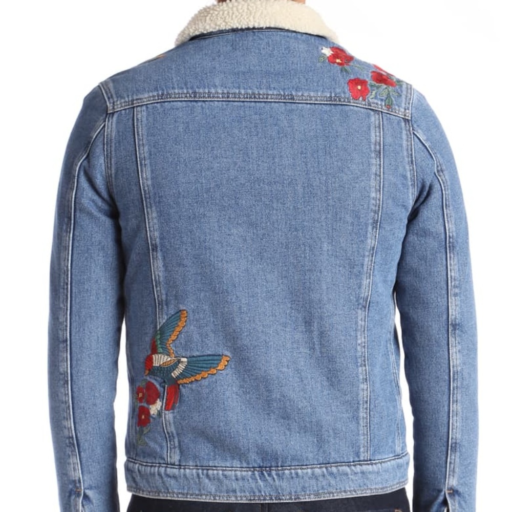 Mavi Jeans Embroidered Jean Jacket Size M NWT - Picture 4 of 5